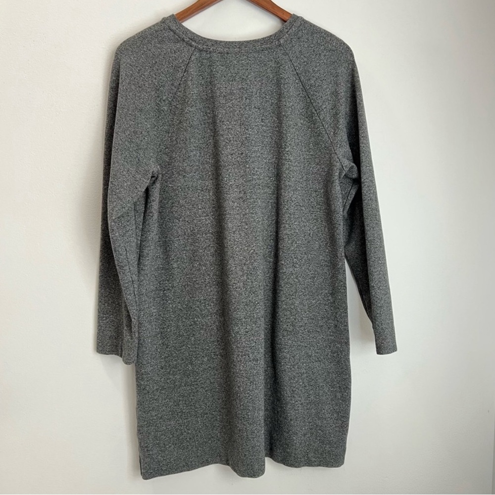 J. Jill Sweatshirt Dress Grey Cotton Sz Medium Pullover With Pockets Cozy Casual